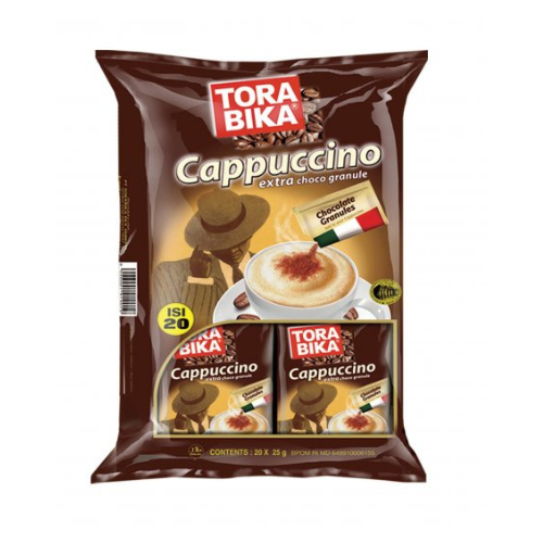 Torabika Cappuccino Coffee – 20 Sachets with Choco Topping (Instant Coffee Mix)