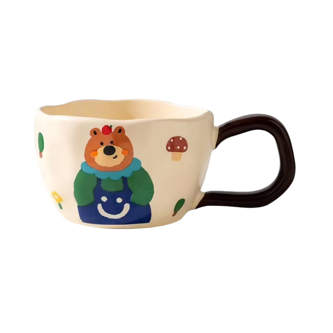 Creative Bear Style ceramic coffee cup - 330ml (Nevy Blue)